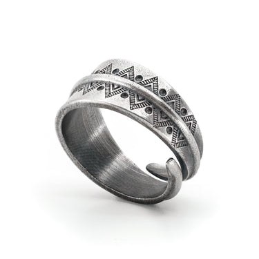 Sterling Silver Tibetan Wrap Ring by Black Feather Design